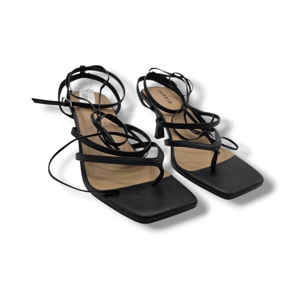 Torrid Wrap Heel Thong Sandal Womens 10.5WW Extra Wide Black - Picture 2 of 10
